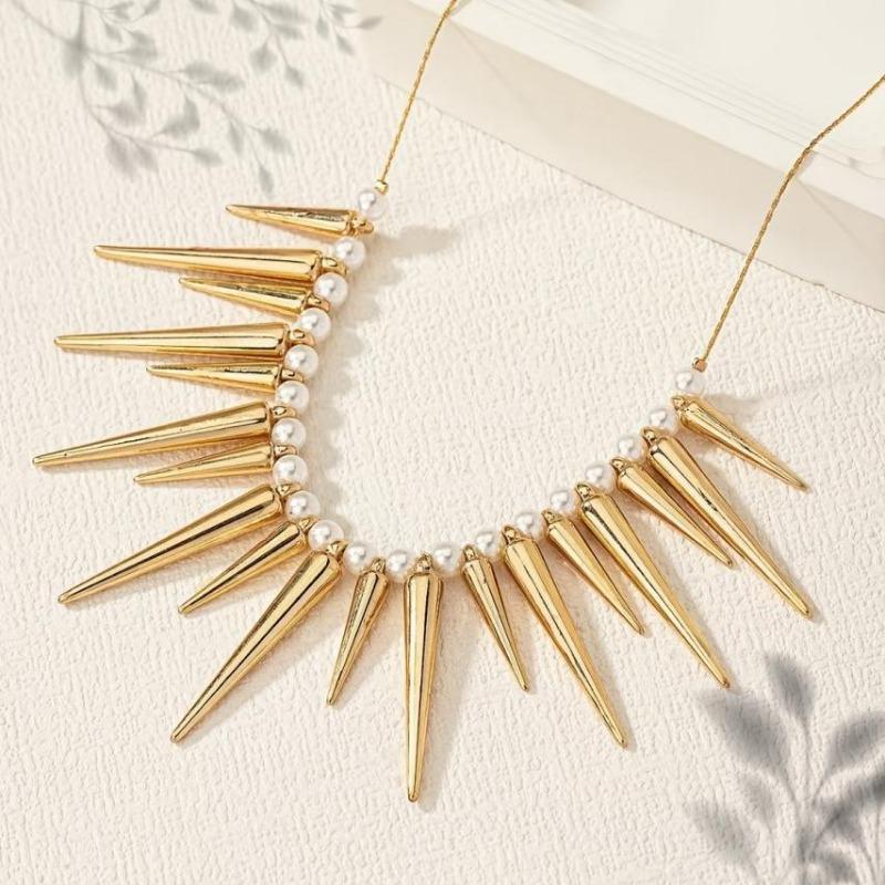 Модное ожерелье, преувеличенное ожерелье-воротник с шипами и бахромой, item jewelry для панк-взрыва, импортная торговля