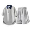 Costume polo à manches courtes pour homme, short respirant, costume ample 2 pièces