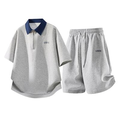 Polo Shirt Short-sleeved Suit Men's Breathable Shorts Suit Loose 2-piece Suit