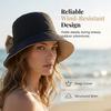 Damen Sonnenhut mit Schleife und breiter Krempe – Faltbar 360° Schutz UV-Schutz Atmungsaktiv Sommer Reise Strandhut