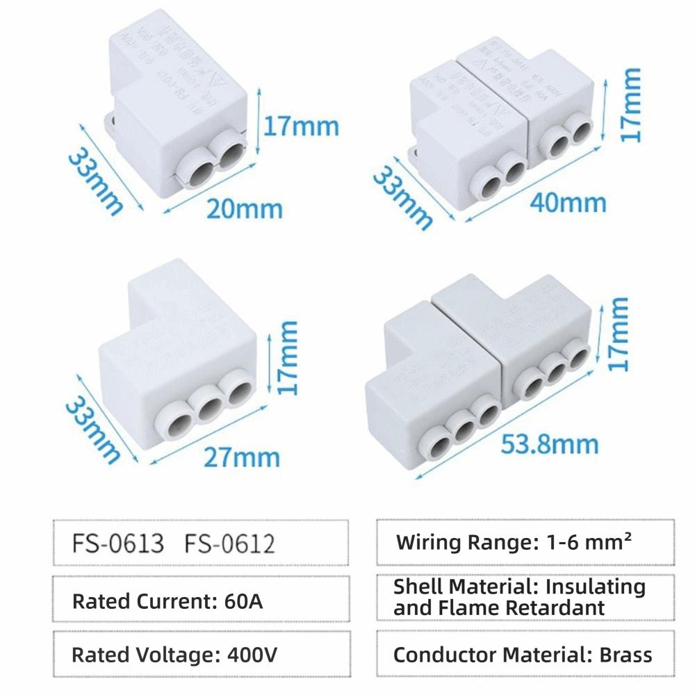 New Spliceable High Power Splitter Conductor Brass Universal Quick Terminal Block Fast Connector Electrical
