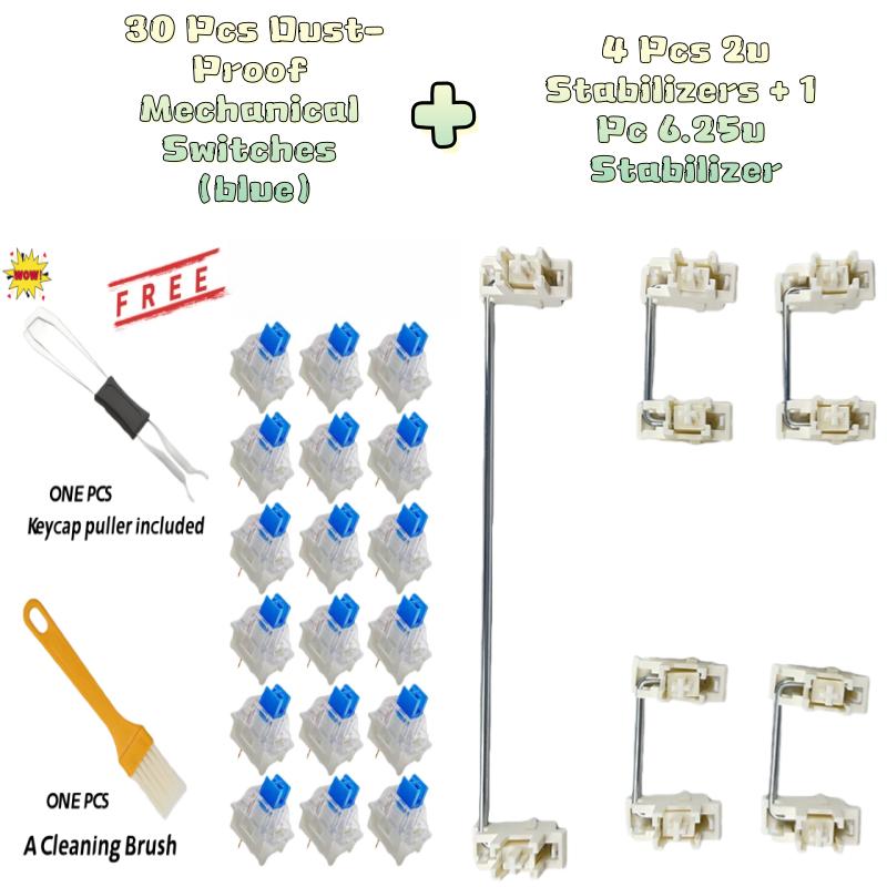 ITLY Custom Mechanical Keyboard Cross Dustproof Switches & Stabilizer Keycap Puller (4+1 Set)