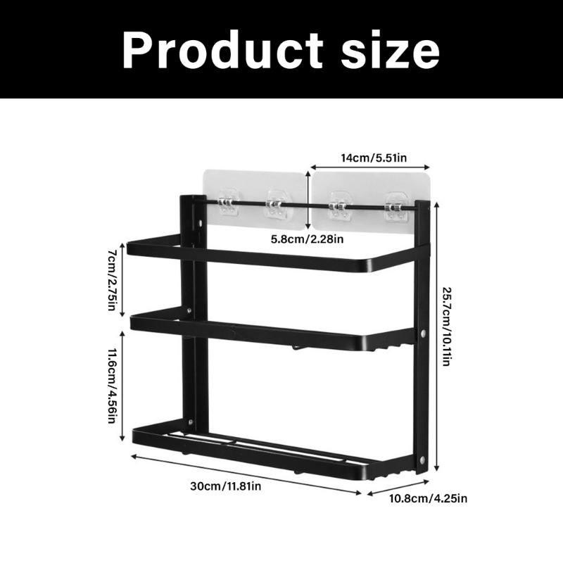 Foldable Over The Door Spices Shelf Large Capacity Rustproof Metal Storage for Small Kitchens