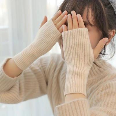 2020Short Fingerless Gloves Women‘s Mitten Winter Warmer Knitted Arm Sleeve Fine Casual Soft Girl’s Goth Clothes Punk Gothic Gloves