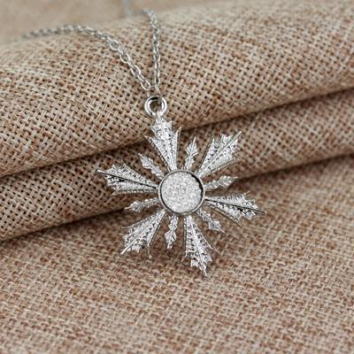 Snowflake Pendant Necklace for Women Jewelry Anniversary Gift Wedding Gift