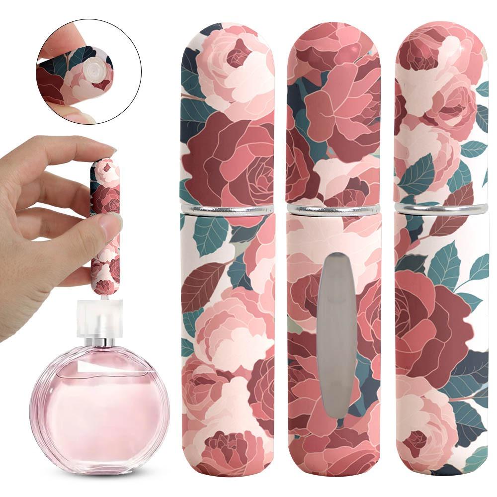 Portable 5ml Mini Perfume Bottle Refillable Essential Oil Alcohol Spray Rotating Bottle Empty Cosmetic Containers