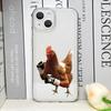 Funny Cartoon Fighting Duck Chicken Clear Phone Cases for iPhone 17 16 15 14 13 12 11 Pro Max XR 8 7 Plus 13 12 Mini Soft Cover