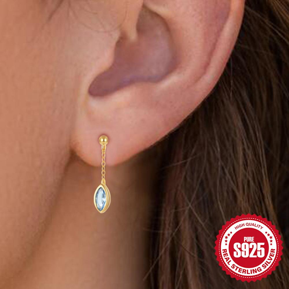 Wind S925 Silver Simple Volkswagen Horse Eye Luxury Pendant Earrings Popular Accessories Earrings