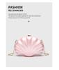 Elegant Irregular Shell Acrylic One-Shoulder Crossbody Clutch for Weddings and Banquets.