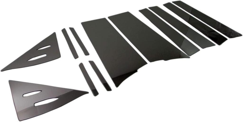 BRIGHTZ Finish Stainless Steel Black Plated Pillar Panels for Toyota Sienta No Visor Required Compatible with and P175 Ultra-Mirror (12-Piece Set)