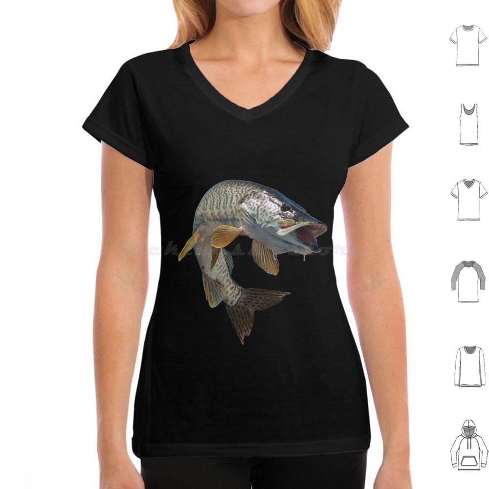 Moschus T-Shirt Baumwolle Männer Frauen DIY Druck Fisch Angeln Angler Moschus Tiger Moschus Forelle Schwarzbarsch Hecht Fliegenfischen Eis