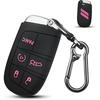 QBUC for Dodge Key Fob Cover 5 Button Silicone Remote Key Case for Dodge for Jeep Grand Cherokee