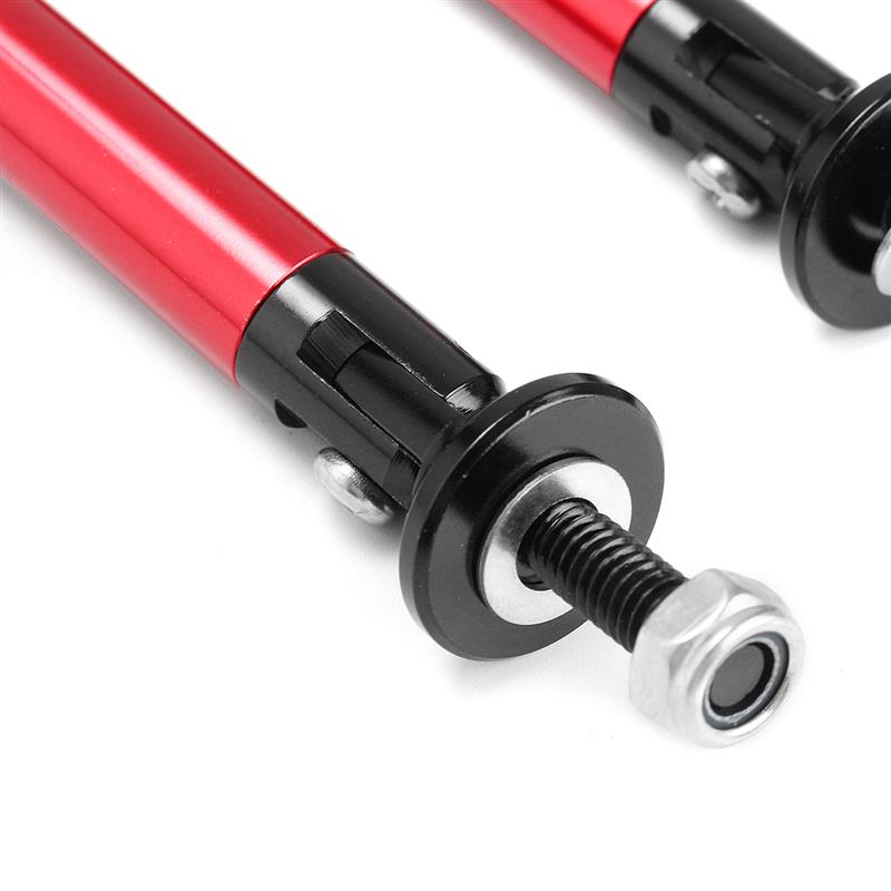 

2 универсальных регулируемых опорных перекладины для губ разделителя переднего и заднего бампера диаметром 200 мм красный