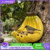 Resin Banana Hanging Bird Feeder Weather-Resistant Garden Bird Feeder Bowl for Outdoor Garden Backyard Patio Yard Porch