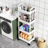 1pc-Handcart Storage Rack Kitchen Bedroom Bathroom Floor Standing Multi-layer Storage Rack