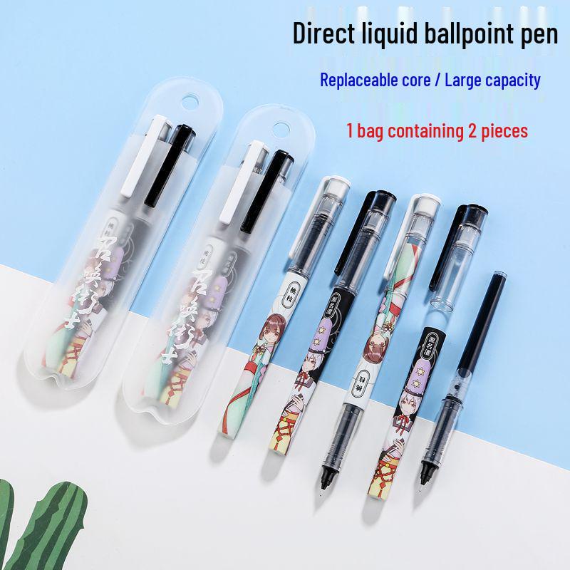 0.5mm Needle Tip Rollerball Pen - High-Capacity Liquid Ink, Ideal for Exams & Writing 0.5mm