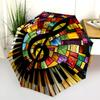 1PC Musical notes Umbrella Portable Folding Umbrella Iron Frame Hole Bone Structure Outdoor Home Umbrella A3