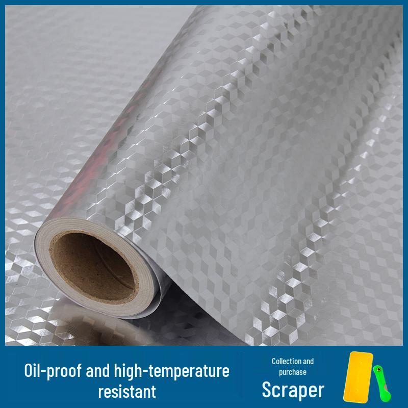 Kitchen & Wardrobe Waterproof Self-Adhesive Liner - Anti-Oil, Moisture-Proof, Aluminum Foil for Cabinets & Drawers