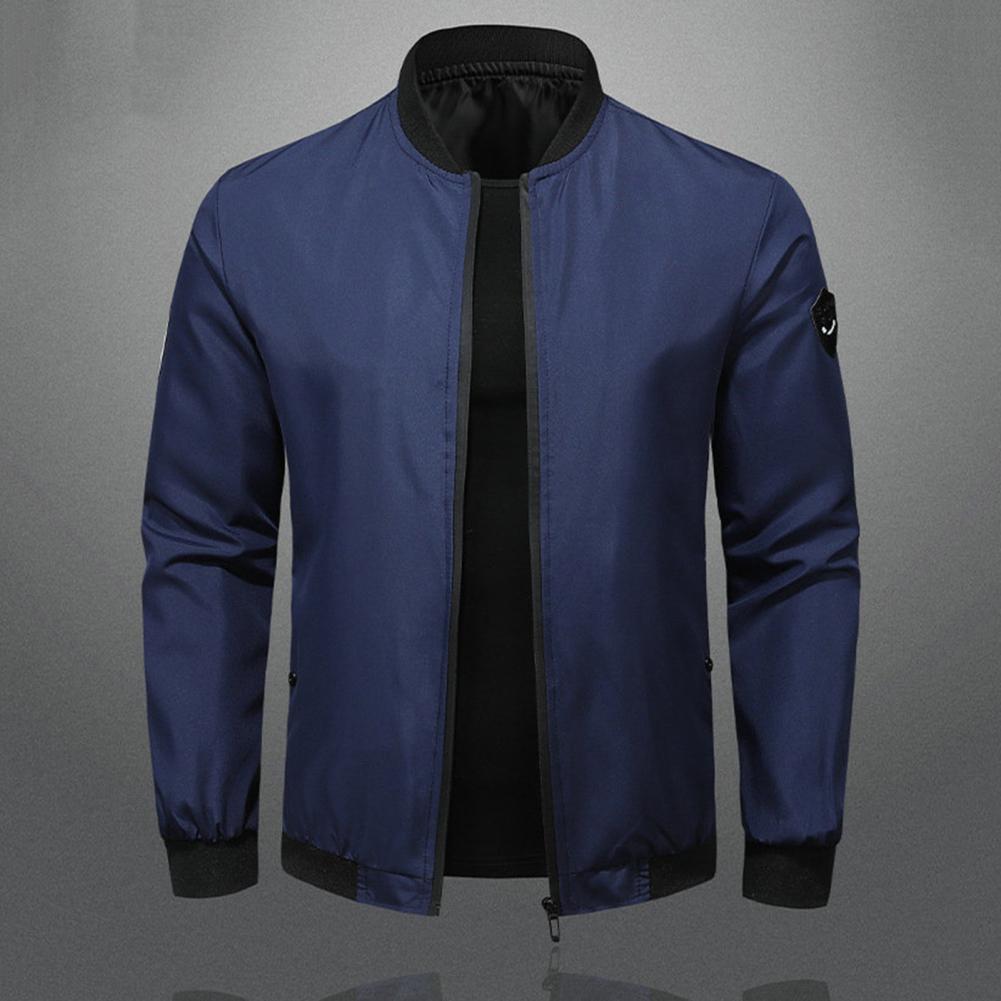 Cappotto Leggero da Uomo Giacca Elegante da Uomo con Collo Rialzato Chiusura a Zip Tasche Cappotto Casual Primaverile da Uomo Morbido per l'Autunno