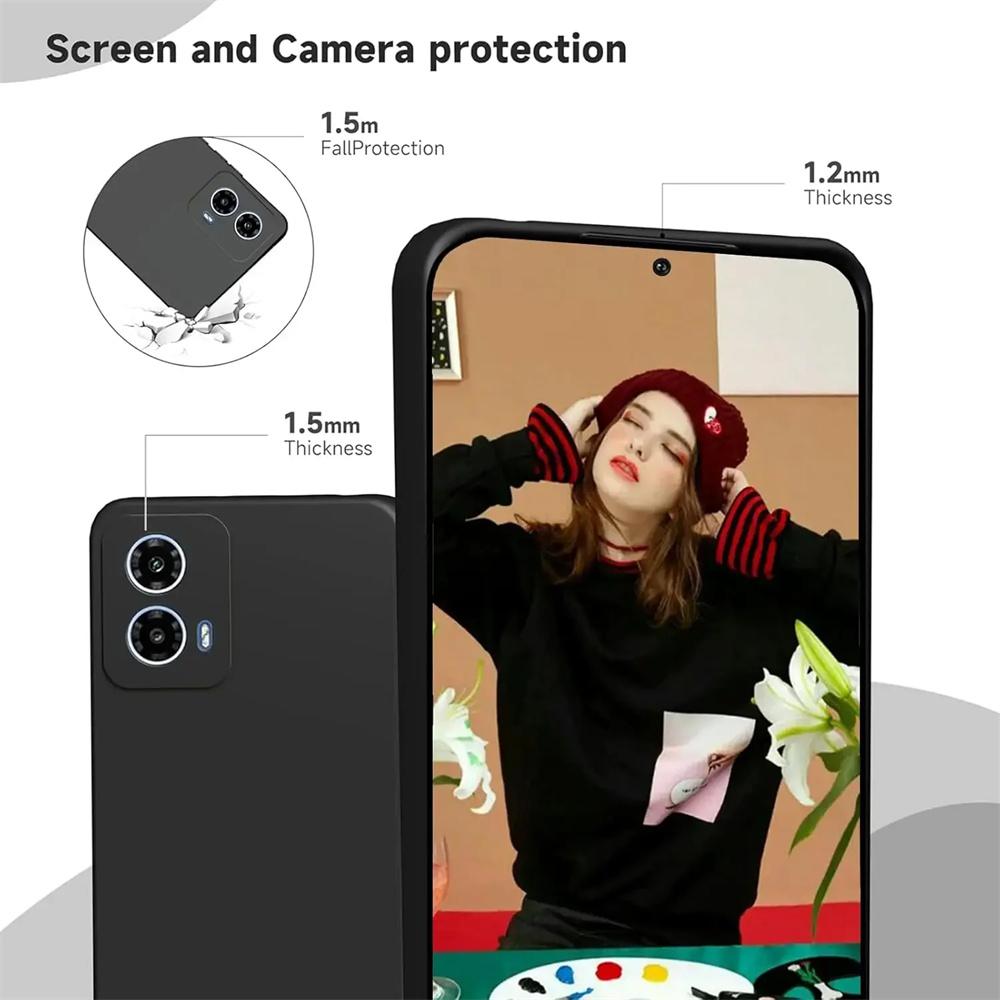 Pro Motorola Moto G84 G85 G54 G34 G32 G35 5G Plné kryty na telefon s kamerou Měkký čtvercový tekutý kryt Přenosný luxusní silikonový kryt