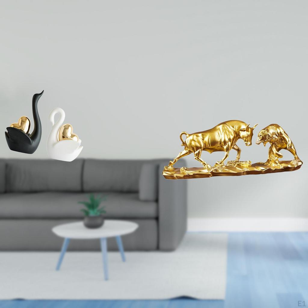 Swan Bull Figurines Tabletop Ornaments Art Crafts Couple Decor Modern Artwork Chinese Animal