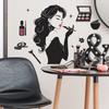 Adesivi Murali Autoadesivi Silhouette di Donna Creativa per Trucco per Dressing Room Camera da Letto Decorazioni per la Casa