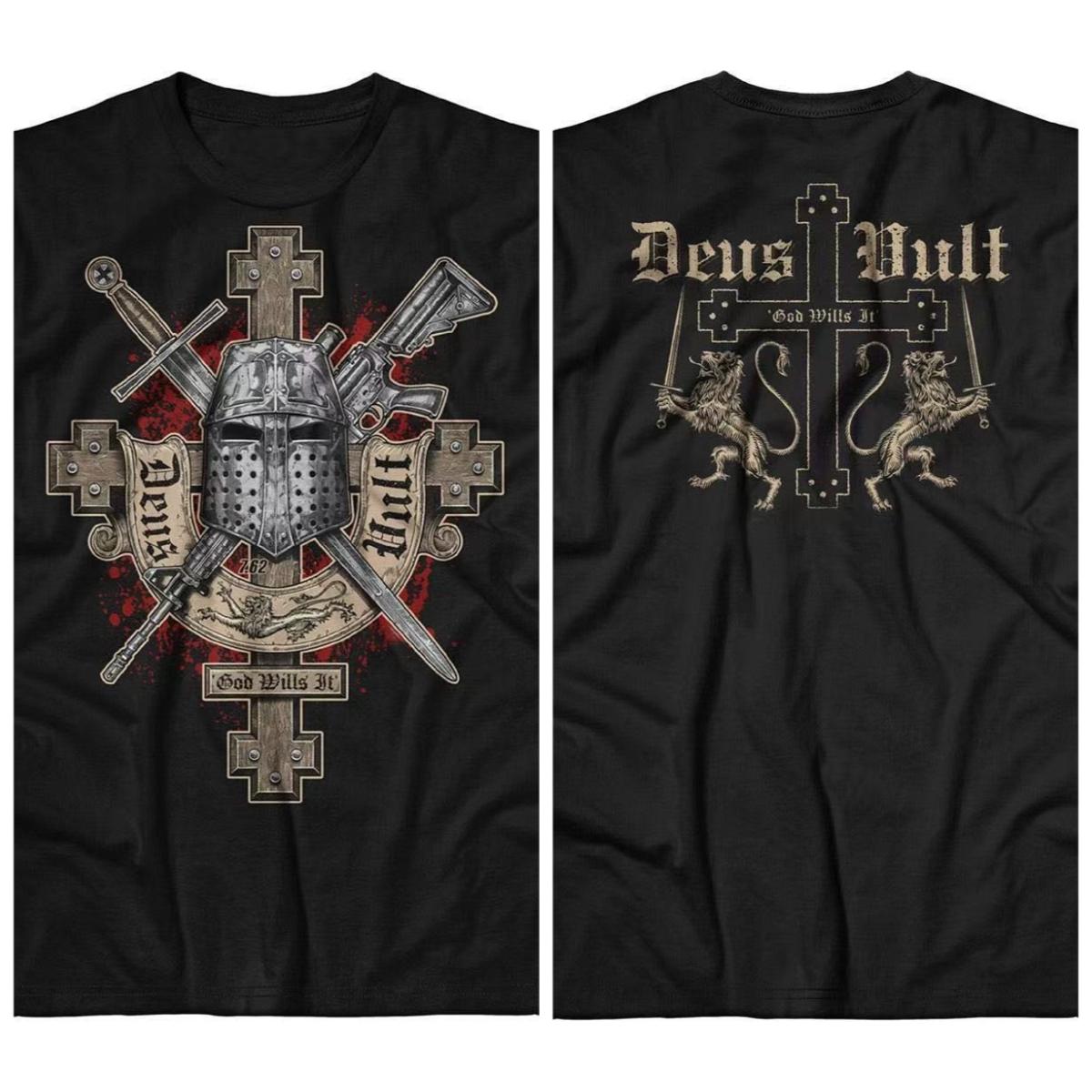 

The 2025 summer and autumn new Templar helmet-printed T-shirt is a casual and sporty short-sleeved streetwear for men and women 4XL