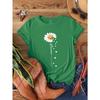 Summer Small Edition Chrysanthemum Love Printed T-shirt for Women