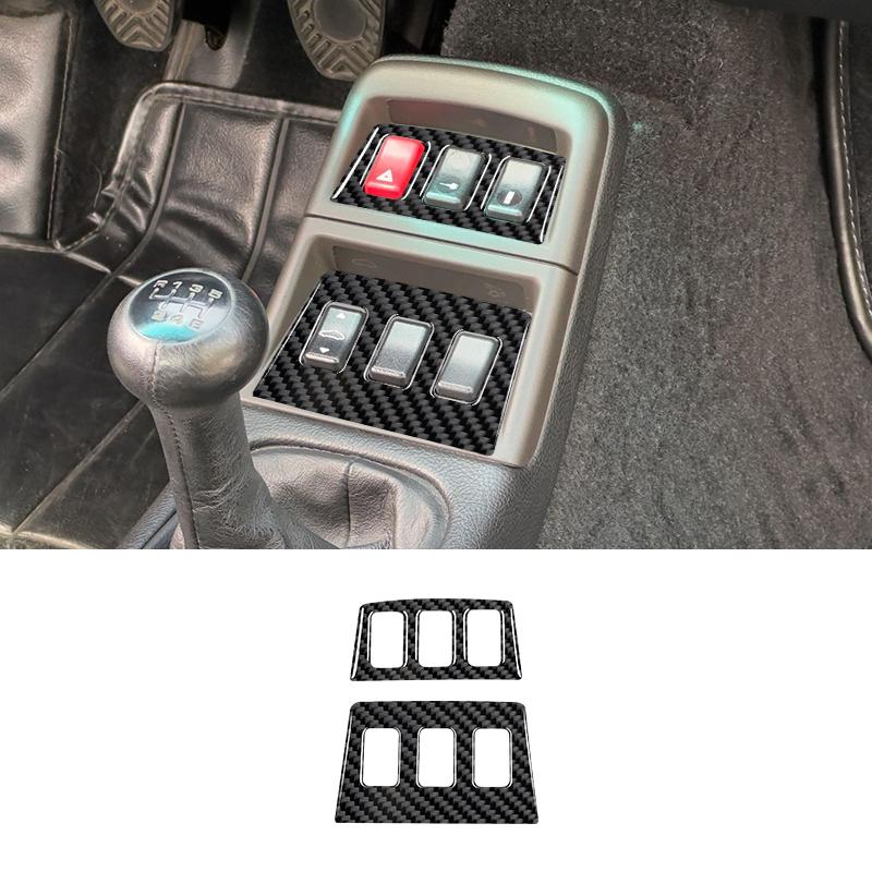 2 Pièces Pour 1989-1997 Porsche 911 Autocollants Fibre de Carbone Bouton de Levier de Vitesse de Voiture Cache Garniture Cadre Accessoires Intérieurs