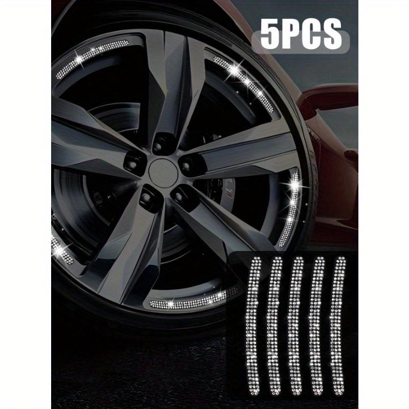 

5 шт./компл. Наклейка на обод автомобильной шины с искусственным бриллиантом, Автомобильная декоративная наклейка, Предупреждающая полоса безопасности, Колпак колеса, Автомобильные аксессуары, Подходит для автомобилей one-size белый