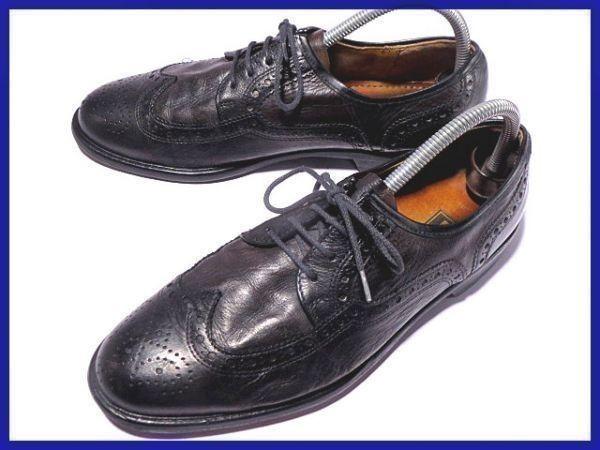 

90s German Vintage / LLOYD All Leather Wingtip Dress Shoes Black /8 / 42 / 26.5cm/(USED)