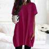Regular Fit Women T Shirt Short Sleeves Round Neck Pocket Print Tops