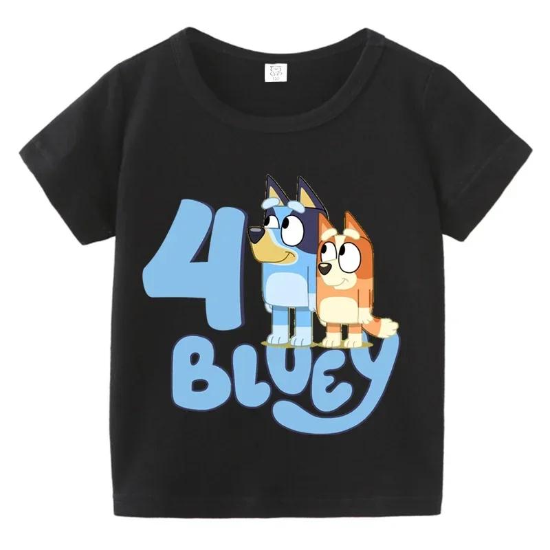 1-9 Years Birthday Girls Boys Cartoon Print T-shirt Cartoon Dog Cute Kids Clothes Summer Children T-Shirts