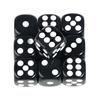 Set di 10 dadi neri rotondi da 16 mm in acrilico a 6 facce con pallini colorati per giochi da tavolo
