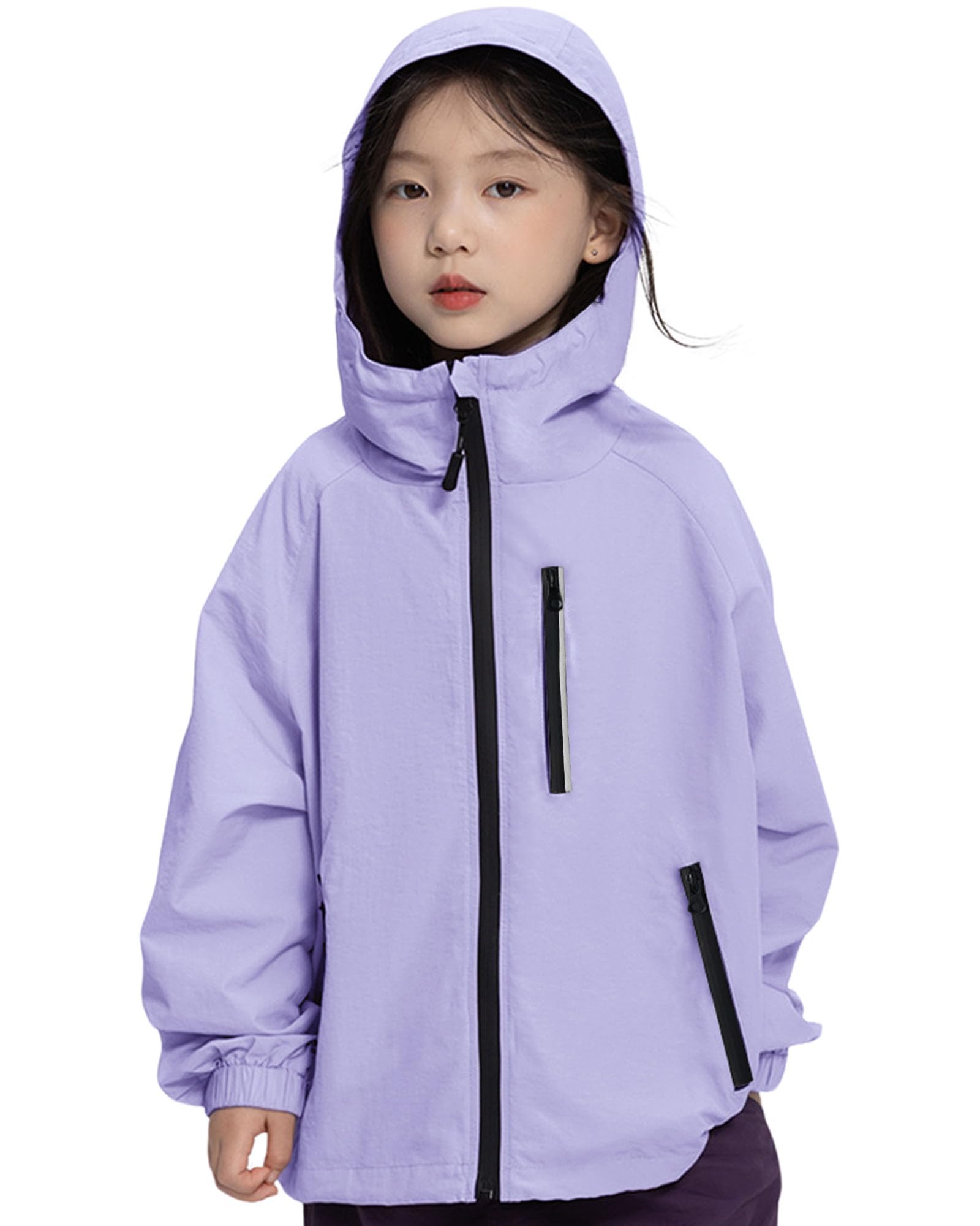 

Rolanko Mountain Outdoor Размер 150 Девичья ветровка, водоотталкивающая куртка, верхняя одежда, пальто, на подкладке, ветрозащитная, легкая, быстросохнущая, фиолетовый