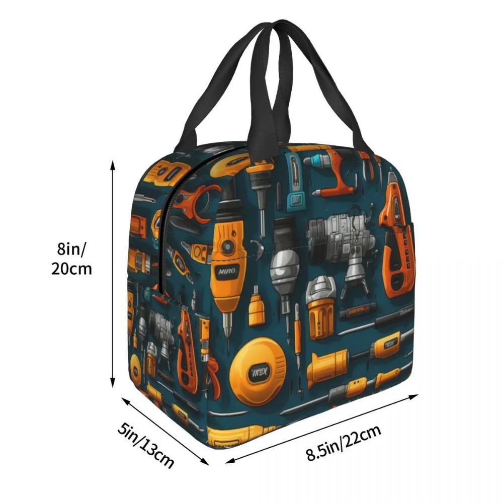 Custom Mechanics Large Toolbox Lunch Bag Women Cooler Warm Insulated Lunch Boxes for Kids School