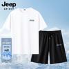JEEP SPIRIT Men's Summer Ice Silk Cooling T-Shirt & Shorts Set