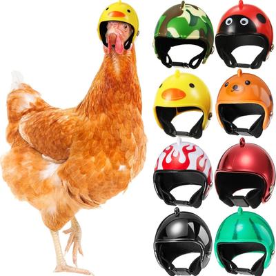 8 Pieces of Hen Helmets, Chicken Helmets, Pet Safety Helmets, Fun Parrot Helmets, Chicken Bird Hats, Headgear, Small Pet Safety
