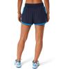 Asics Color Block Printed Logo Two-In-One Sports Shorts Women Shorts Dark-Blue Green 2042A253-403