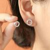 3Pcs/Set Fashion Dazzling Circle Earrings Necklace Set For Women Trendy Korean Crystal Cubic Zirconia Jewelry Sets Party Gifts