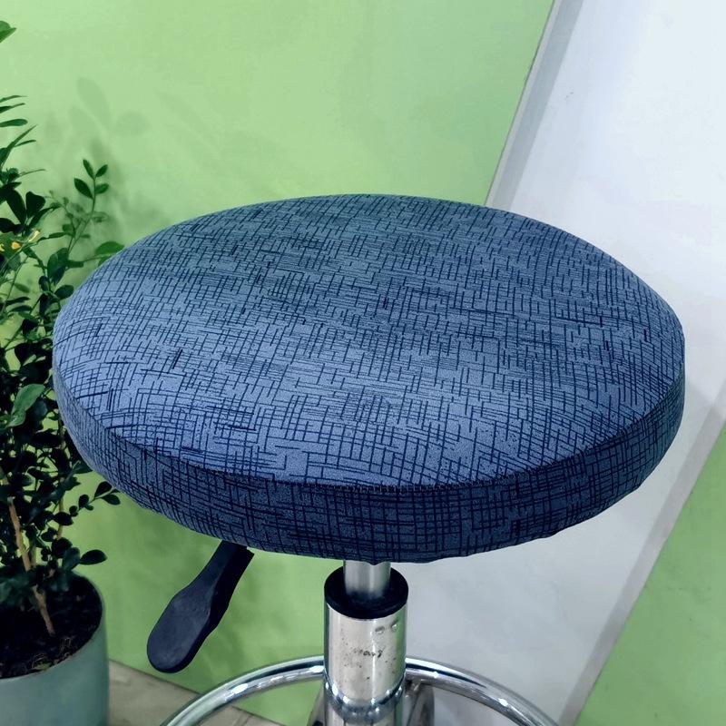 1 Bar Stool Cover Round Stool Cover with Elastic Bands Bar Stool Seat Cover Slipcover Washable Stool Cushion Cover Feature Stretch Fabric Dia D30-34cm