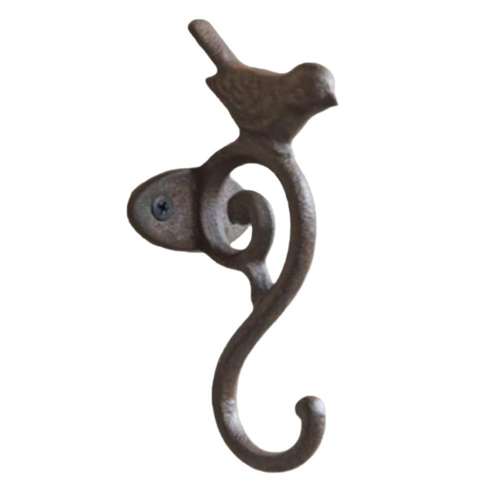 

Rustic Cast Iron Wall Hook Heavy Duty Wall Mounted Rack Bedroom Hat Bag Hanger Plant Pot коричневий