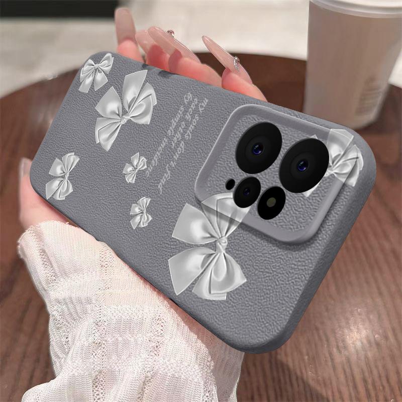 Etui z nadrukiem kokardki ze skóry TPU matowe smukłe do Xiaomi 13T Pro Poco X6 M6 Redmi Note 14 Pro 13 12 11 Ochrona obiektywu Miękka, odporna na wstrząsy obudowa telefonu