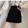 Korean Style High Waist Corduroy Midi & Short Skirt - Slimming A-Line Hip-Hugging for Petite, Autumn/Winter Hot Girl Fashion