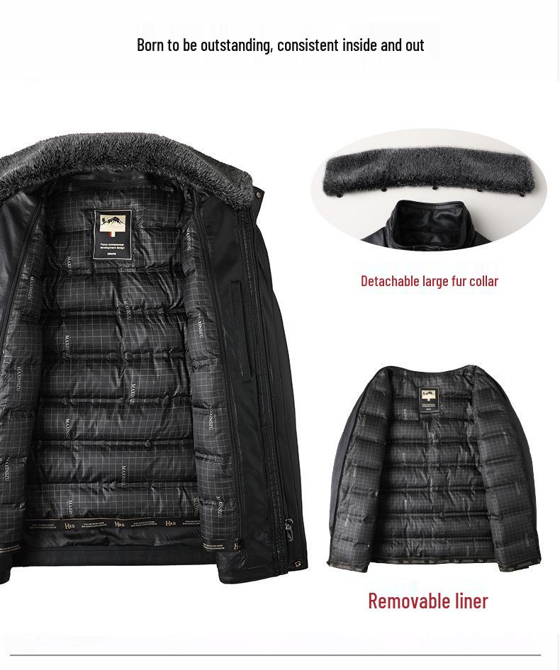 Men's Winter Padded Leather and Cotton Jacket for Middle-aged and Elderly - Warm and Ideal for Dad.