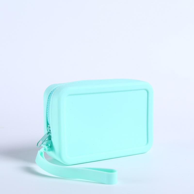 Waterproof Silicone Makeup Storage Bag Vintage Smooth Zipper Portable Pouch for Cosmetics Earphone Keys Travel