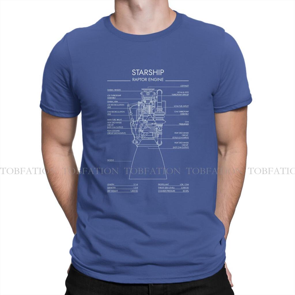 Spacex Raptor Engine Starship System T Shirt Harajuku Graphic Tshirt Oversized Crewneck Short Sleeve
