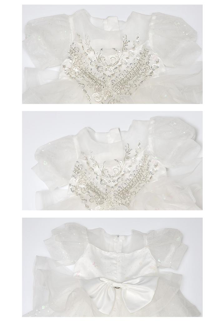 Girls' Dress, Summer New Style, High-end and Western-style, Children's White Birthday Dress, Princess Dress
