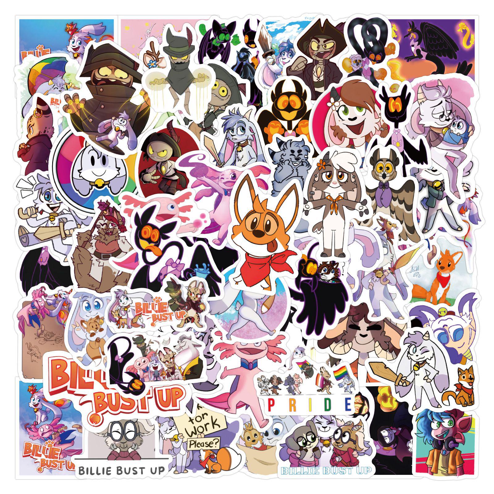 60 Cartoon Game Graffiti Stickers: Billie Bust Up DIY Journal Guka Waterproof