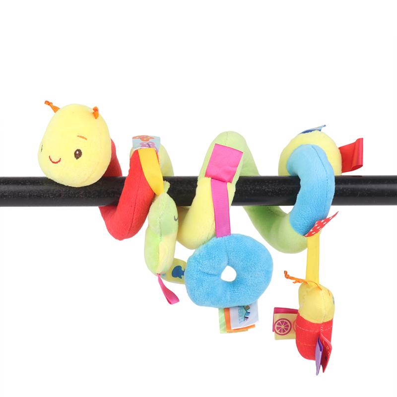 Plush Spiral Baby Toy for Stroller Crib Hanging Sensory Rattle Teether Interactive Newborn Comfort Early Learning Montessori
